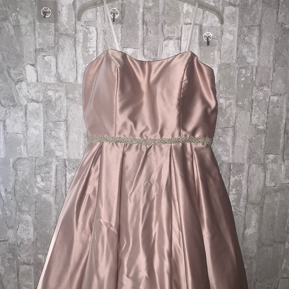 Rose Gold satin gown dress